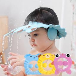 Chuveiro de bebê macio boné ajustável chapéu de lavagem de cabelo para crianças proteção de ouvido seguro crianças shampoo banho chuveiro proteger cabeça capa - Image 1