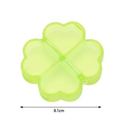 Mini Caixa De Armazenamento De Comprimidos De Plástico Trevo De Quatro Folhas, 4 Grids Daily Pill Organizer, Recipiente De Drogas De Separação De Drogas - Image 6