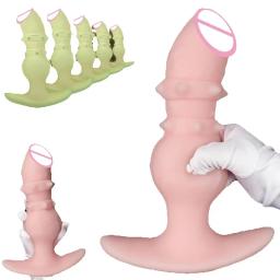 Plug Anal Luminoso em Formato de Nó de Cão, Dilatador Anal de Silicone Macio para Penetração, Brinquedo Sexual Anal Vestível para Mulheres e Masturbação Feminina - Image 1