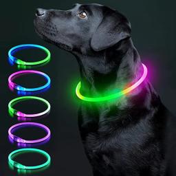 Coleira luminosa para cães, colar com carga leve para gatos, led fashion piscante, faça você mesmo, coleira de segurança brilhante para cães, acessório noturno para animais de estimação - Image 1
