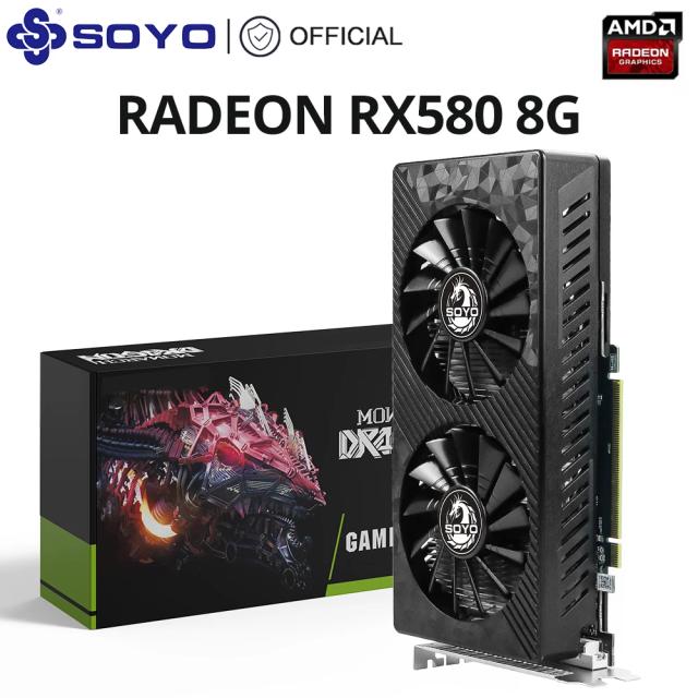 SOYO AMD Radeon RX580 8G Placa Gráfica para Jogos