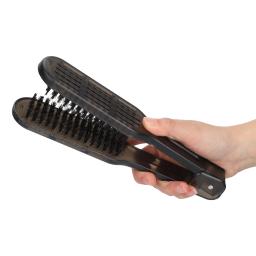 Pro alisador de cabeleireiro escova de cabelo de náilon alisamento escovas duplas v forma pente braçadeira ferramentas estilo escova - Image 5