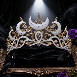 Elegante e lindo gótico lua tiara celestial rainha senhoras coroa barroco headpiece retro festa de casamento requintado festa coroa - Image 4