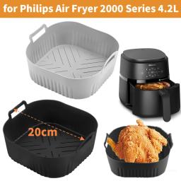 Molde de fritadeira de ar de silicone de 20cm para fritadeira de ar Philips Série 2000 4.2L NA229 Acessórios de fritadeira de ar reutilizáveis em vez de papel de cozimento - Image 1
