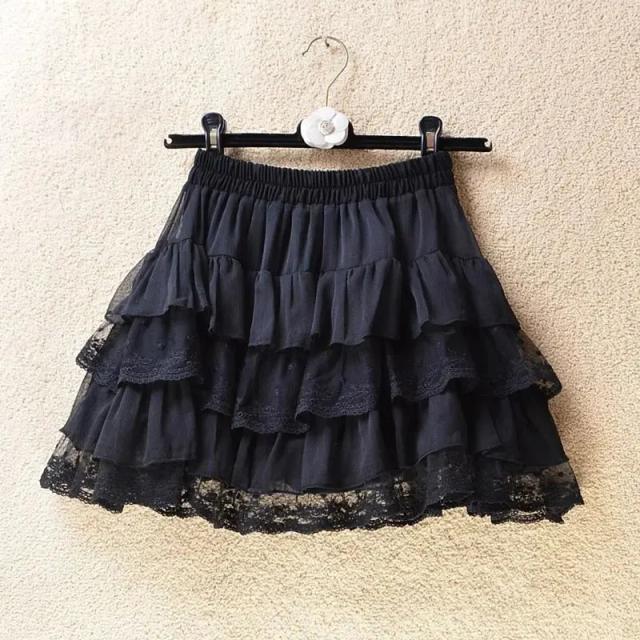 Saia Tutu Renda Gótica Elástica Mini Saia Festa Clube