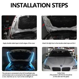 150cm led luz de circulação diurna digitalização partida capô do carro luzes decorativas drl guia do capô do motor automático lâmpada ambiente decorativa 12v - Image 2