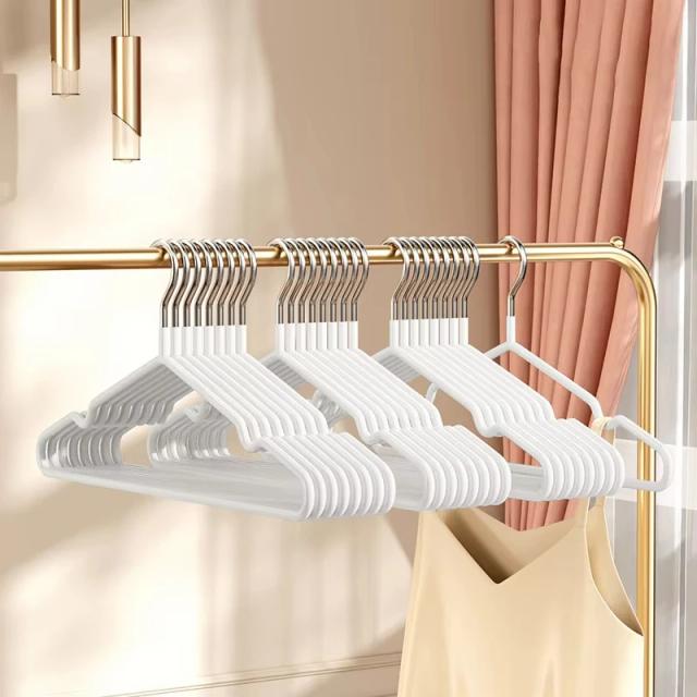Cabides Antiderrapantes de Metal 10 Peças - Organização Robusta e Elegante para Seu Guarda-Roupa