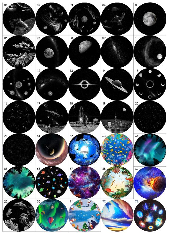 POCOCO Discos de Projetor Galáxia Série Lua e Estrelas Padrões Realistas
