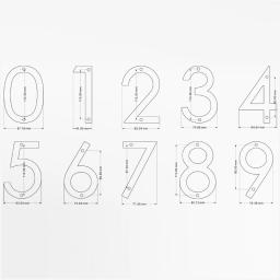 Número da casa flutuante e sinal de letras, endereço grande, alfabeto moderno da porta, números pretos, casa e exterior, #0-9, 125mm, 5 pol - Image 2