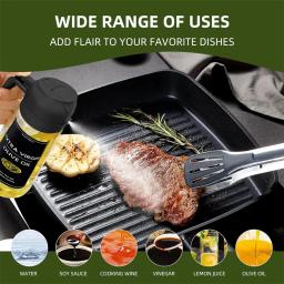 Pulverizador de óleo para cozinhar, garrafa dispensadora de azeite 2 em 1 para cozinha com adesivos, vidro premium de 16 onças/470 ml, senhor de óleo de qualidade alimentar - Image 4
