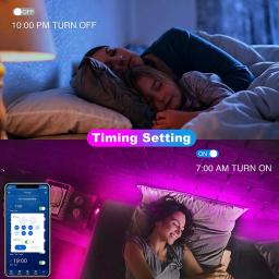 Smart Bluetooth LED Strip Lights, APP Controle Remoto, Fita Flexível, Diodo Lamp Tape, TV Backlights, Sala de jogos, Home Decor, SMD 5050 - Image 2