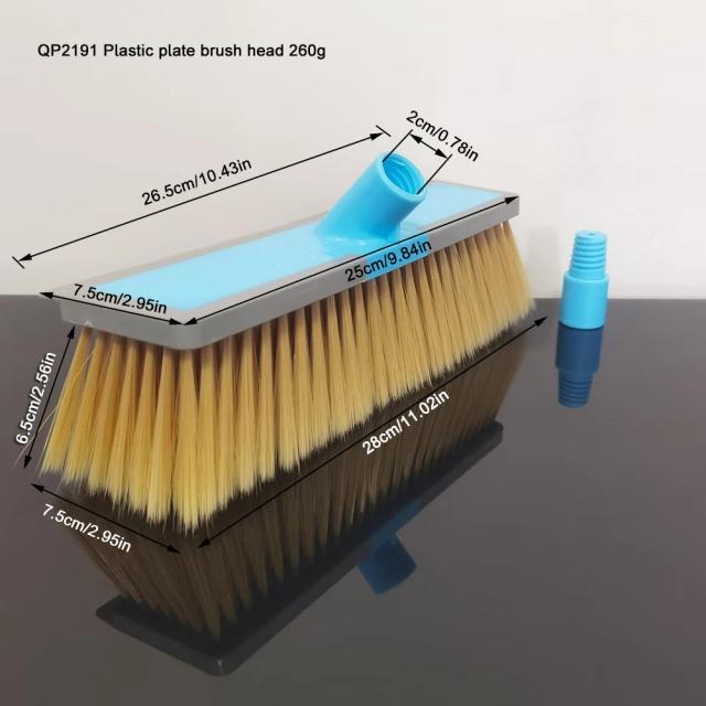 Escova de Lavagem Automotiva 26cm com Cabeça de Espuma, Mop de Lavagem de Carro, Escova de Plástico de Cerdas Longas, Escova de Limpeza Multifuncional para Casa e Carro
