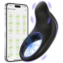 Anel Vibratório Controlado por APP para Homens, Anel Peniano para Atraso na Ejaculação, Cage de Castidade, Estimulador Clitoriano, Brinquedo Sexual para Casais - Image 1