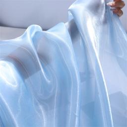 Tecido de Organza com Glitter Efeito Água, Vendido por Metro, para Vestuário, Hanfu, Saias de Casamento, Costura DIY, Tecido de Designer Brilhante, Rosa Suave e Azul - Image 5