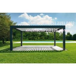 Pérgola Personalizável com LED, Pavilhão de Alumínio Montado na Parede, Impermeável e com Teto de Lâminas - Image 4