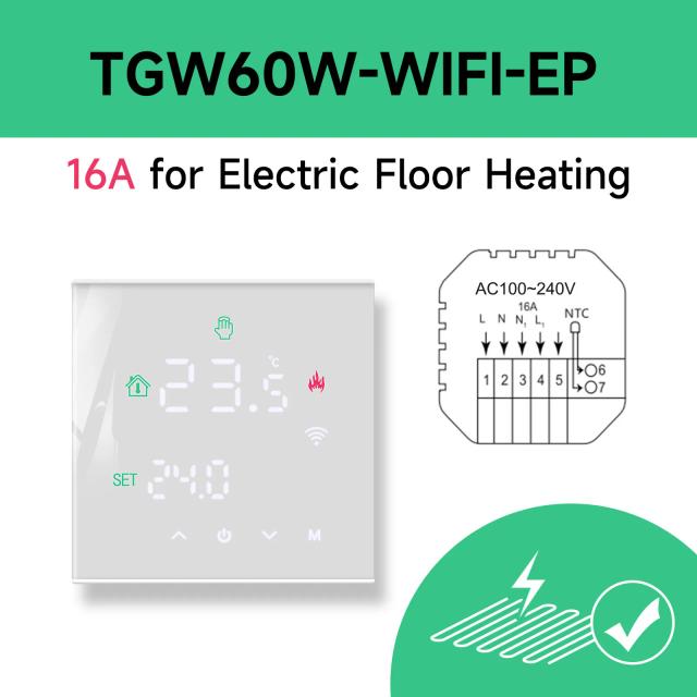 Beok Termostato Inteligente Wi-Fi para Controle de Temperatura Residencial
