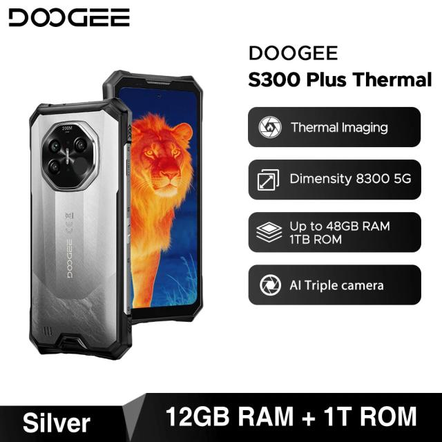 DOOGEE S300 Plus Telefone Rugged 5G com Imagem Térmica 12GB 1TB Tela 6.78'' 11000mAh Android 16