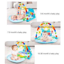 Musical bebê atividade ginásio rack jogar esteira criança quebra-cabeça tapete teclado de piano infantil playmat rastejando jogo almofada brinquedo do bebê presente - Image 3