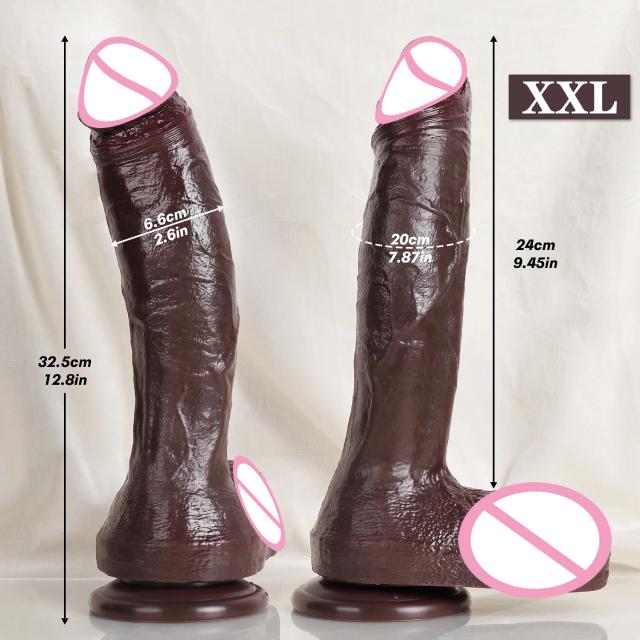 Dildo Realista Grande Silicone Macio com Ventosa - 30cm