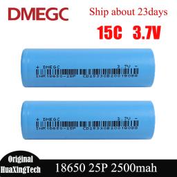 Bateria original dmegc 25p 18650 2500mah 15c descarga 3.7v grau a li-ion inr18650 células de lítio recarregáveis rápidas - Image 1
