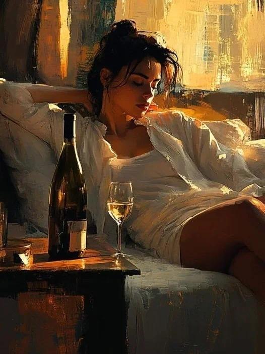 Pintura a Óleo por Número Beleza Glamourosa Figuras Femininas Decoração de Casa 50x40cm
