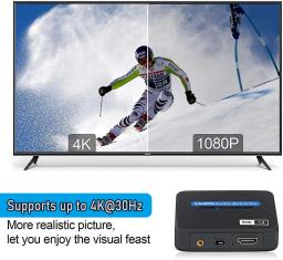 Extrator de Áudio HDMI 4K, Divisor de Áudio HDMI, Conversor HDMI para Toslink+Aux Áudio+Vídeo HDMI para PS4 PS5 HDTV DVD - Image 5