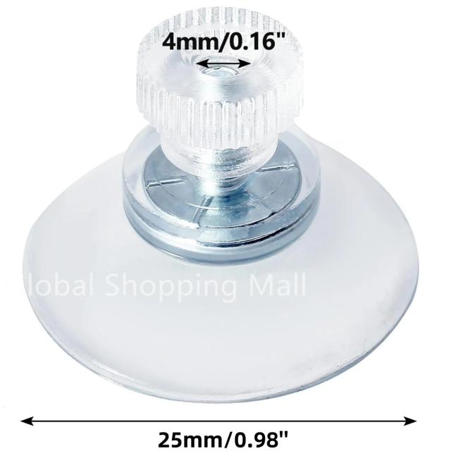 Ventosas de Plástico com Parafuso 25/32/41/53 mm - 20/50/100PCS - PVC Transparente com Porca de Fixação