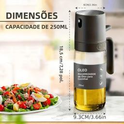 Spray de Óleo de Vidro para Fritadeira Sem Óleo – Dispensador de Azeite 2 em 1, Pulverizador de Cozinha com Névoa Fina, Borrifador de Óleo Recarregável à Prova de Vazamentos - Image 2