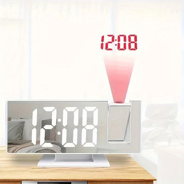 Relógio Digital de Projeção Multifuncional 180° LED Smart Display