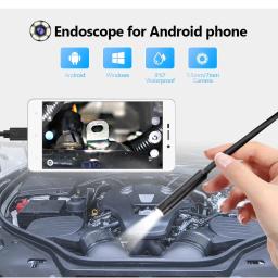 Câmera endoscópica android 7mm, 3 em 1, micro usb tipo c, boroscópio, mini câmera, à prova d'água, led, inspeção de carro, para huawei xiaomi pc - Image 5