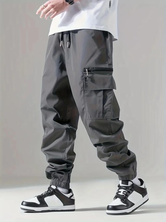 Calça Cargo Masculina Multibolsos Casual Ao Ar Livre Ciclismo Confortável Respirável