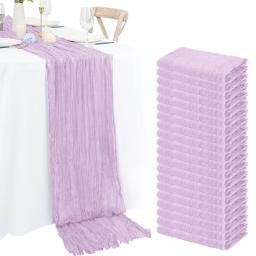 1pc gaze pano de mesa corredor estilo country gaze pano de queijo toalha de mesa para casamento chá de panela chá de bebê festa de aniversário - Image 3