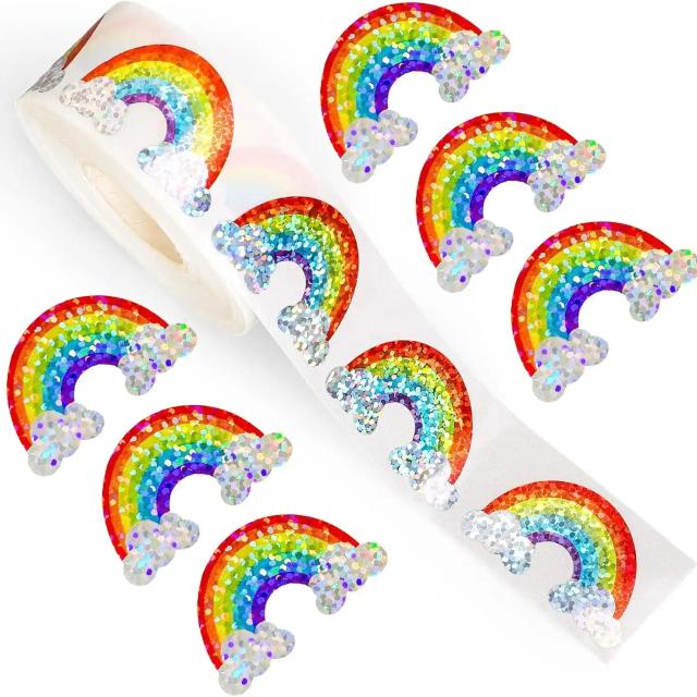 Adesivos Arco-Íris Laser Colorido 500 Peças