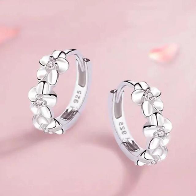 925 Brincos de Prata Esterlina Zircão Flor Cristal Feminino Casamento Joia Premium