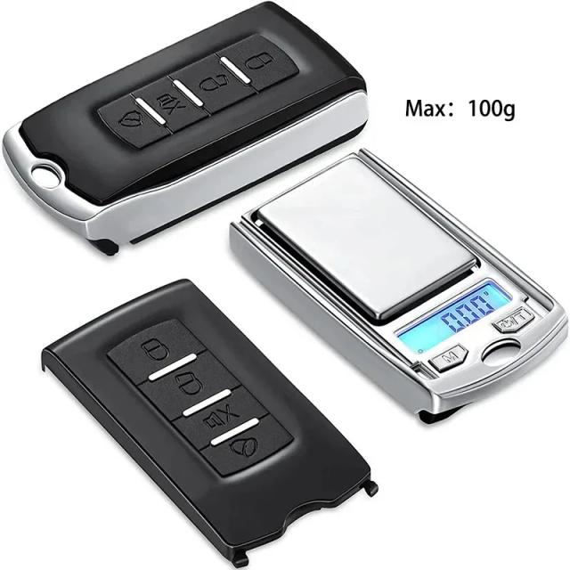 Mini Balança Digital Portátil 200g/100g Precisão 0.01g Chave de Carro LCD