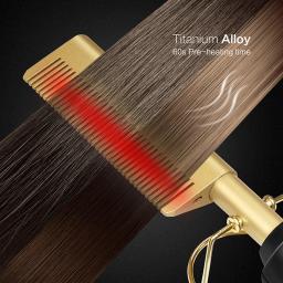 Profissional elétrico cerâmica iônico alisar alisador escova pente quente pressionando alisador de cabelo elétrico quente - Image 2