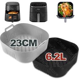 Molde quadrado para fritadeira de ar, 23cm, para philips série 2000 na230/00 cosori 5,5l/6l/6,2l, acessórios reutilizáveis xxl - Image 1