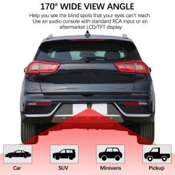 Câmera de visão traseira do carro 1080P 170 °   Grande angular ajustável anti-interferência visão noturna à prova dwaterproof água câmera de backup de estacionamento automático novo - Image 3