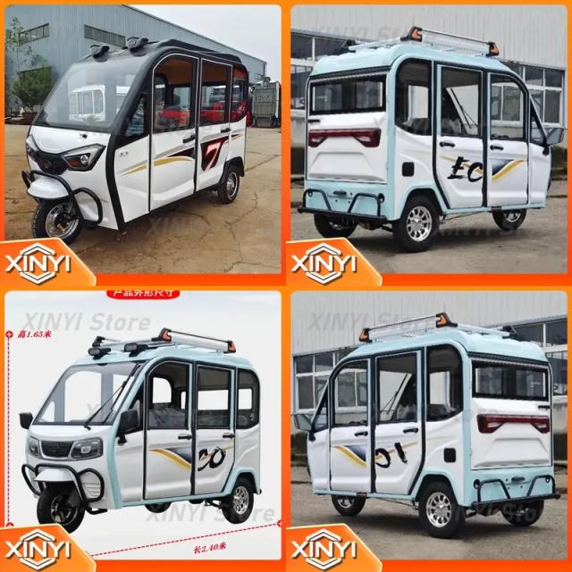 Triciclo Elétrico Fechado Luxuoso 3 Lugares Longo Alcance