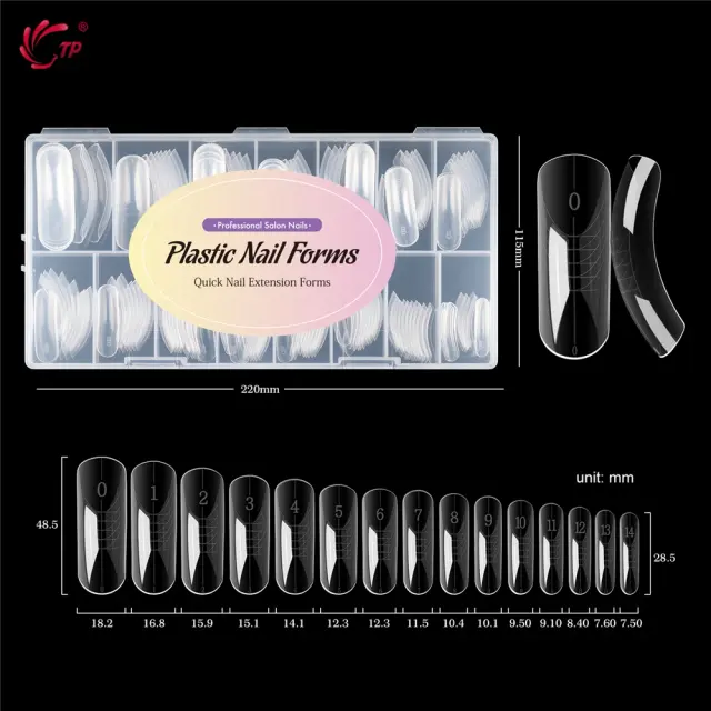 TP Moldes para Unhas Stiletto Dupla Forma Gel Construção Rápida 75/150 Peças