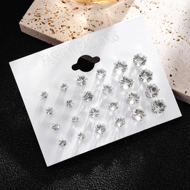 Brincos de Cristal para Casamento Conjunto com 12 Pares