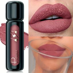 1pc brilho labial de veludo fosco, lama labial líquida altamente saturada, antiaderente de longa duração, todos os tons de pele compatíveis, presente do dia das mães - Image 1