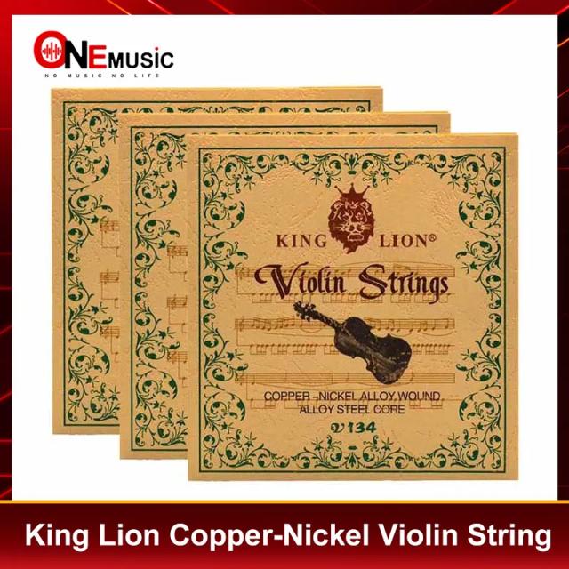 10 conjuntos de cordas de violino rei leão, liga de cobre-níquel, núcleo de liga de aço. 010-.033 peças de violino