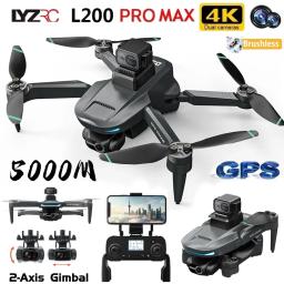 Drone L200 Pro MAX GPS 4K Profissional com Câmera HD Dupla, Gimbal de 2 Eixos, WIFI 5G, Evitação de Obstáculos, Quadcopter RC Brushless FPV - Image 1