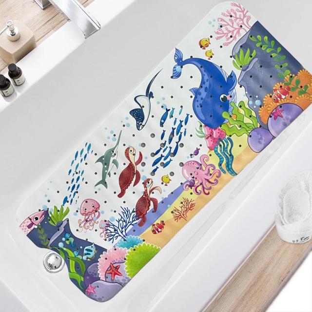 Tapete de Banheira 40x100cm Antiderrapante PVC Desenho Animado