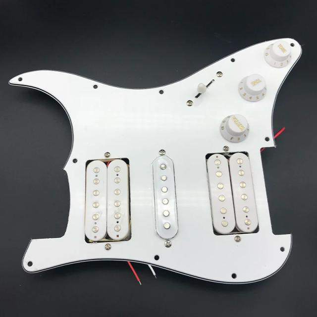 Pickguard de Guitarra Elétrica HSH Pré-cablado 3 Camadas Branco para Guitarra Estilo FD ST
