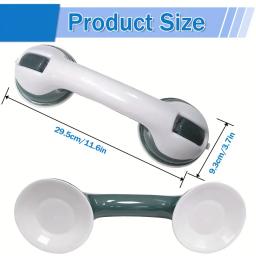 Duas barras de apoio de segurança para banheiro com alças antiderrapantes, feitas de plástico durável, resistentes e estáveis, com ventosa forte - Image 3