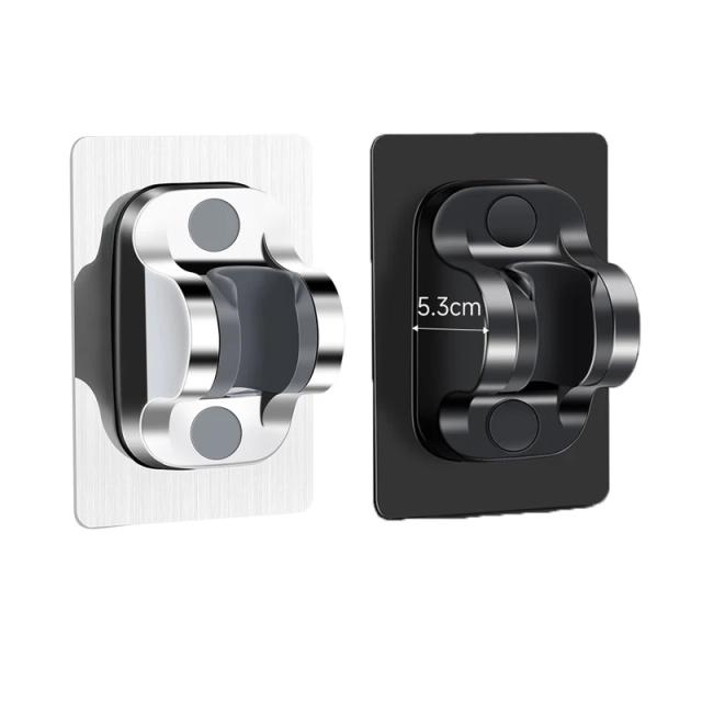 Suporte Universal para Chuveiro Ajustável Autoadesivo - Prata/Preto