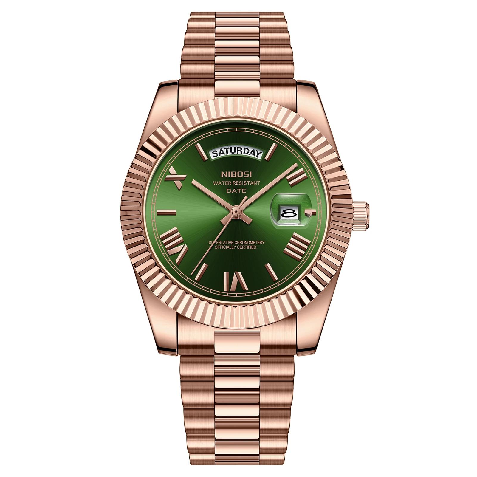 Nibosi moda masculina relógios marca superior de luxo relógio de pulso dia data miyota relógio de quartzo masculino aço à prova dwaterproof água reloj hombre - Image 1