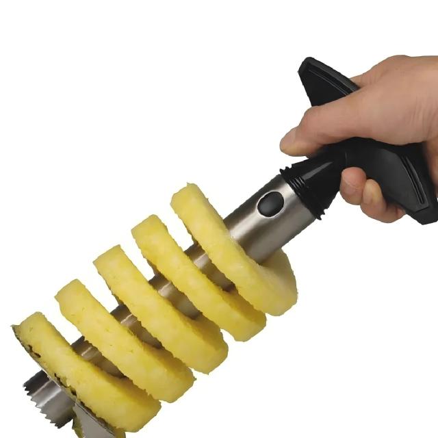 Descascador e Cortador de Abacaxi em Aço Inoxidável - Ferramenta de Cozinha Premium 1 Unidade